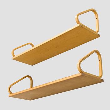 Alvar Aalto, seinähyllyjä, 2 kpl malli 112B, Artek, 1900-luvun loppu.