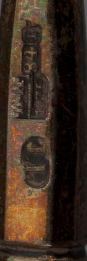 STEKBESTICK, silver samt stål, St.Petersburg, Ryssland  1873. Total vikt 272 g.