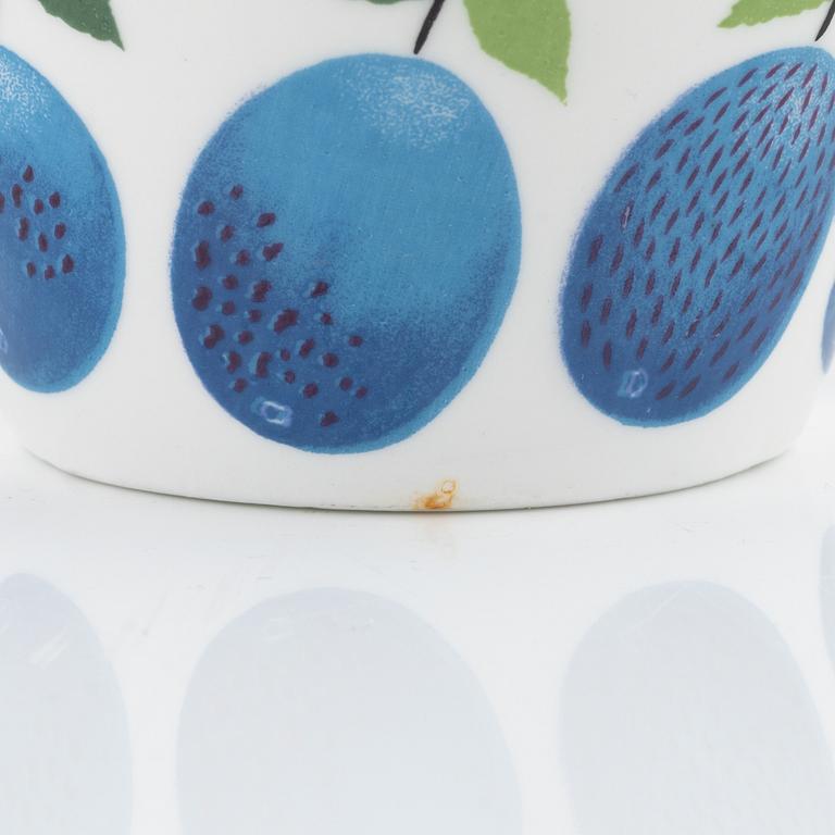 Stig Lindberg, tekoppar med fat, 12 st,   benporslin, "Prunus", Gustavsberg.