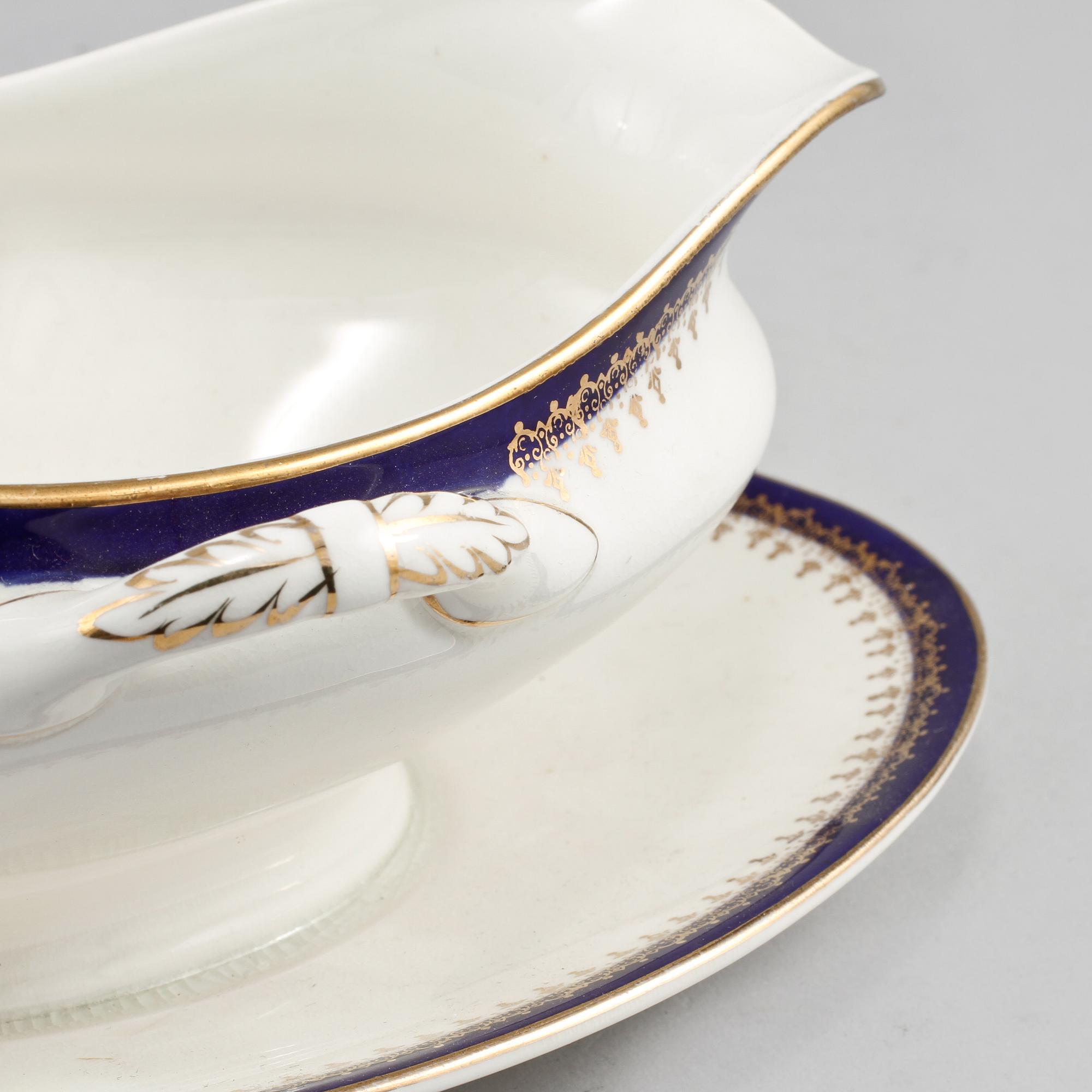 SERVISDELAR, 72 st, flintgods, Gustavsberg, omkring 1900.