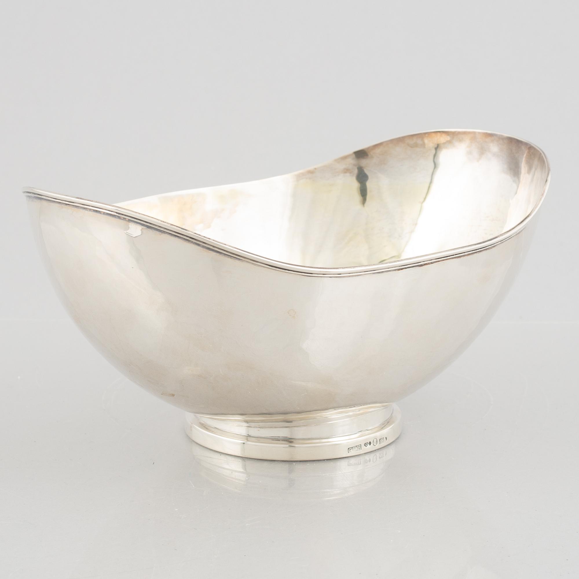 A silver bowl by C.G.Hallberg, Stockholm, Sweden, 1950.