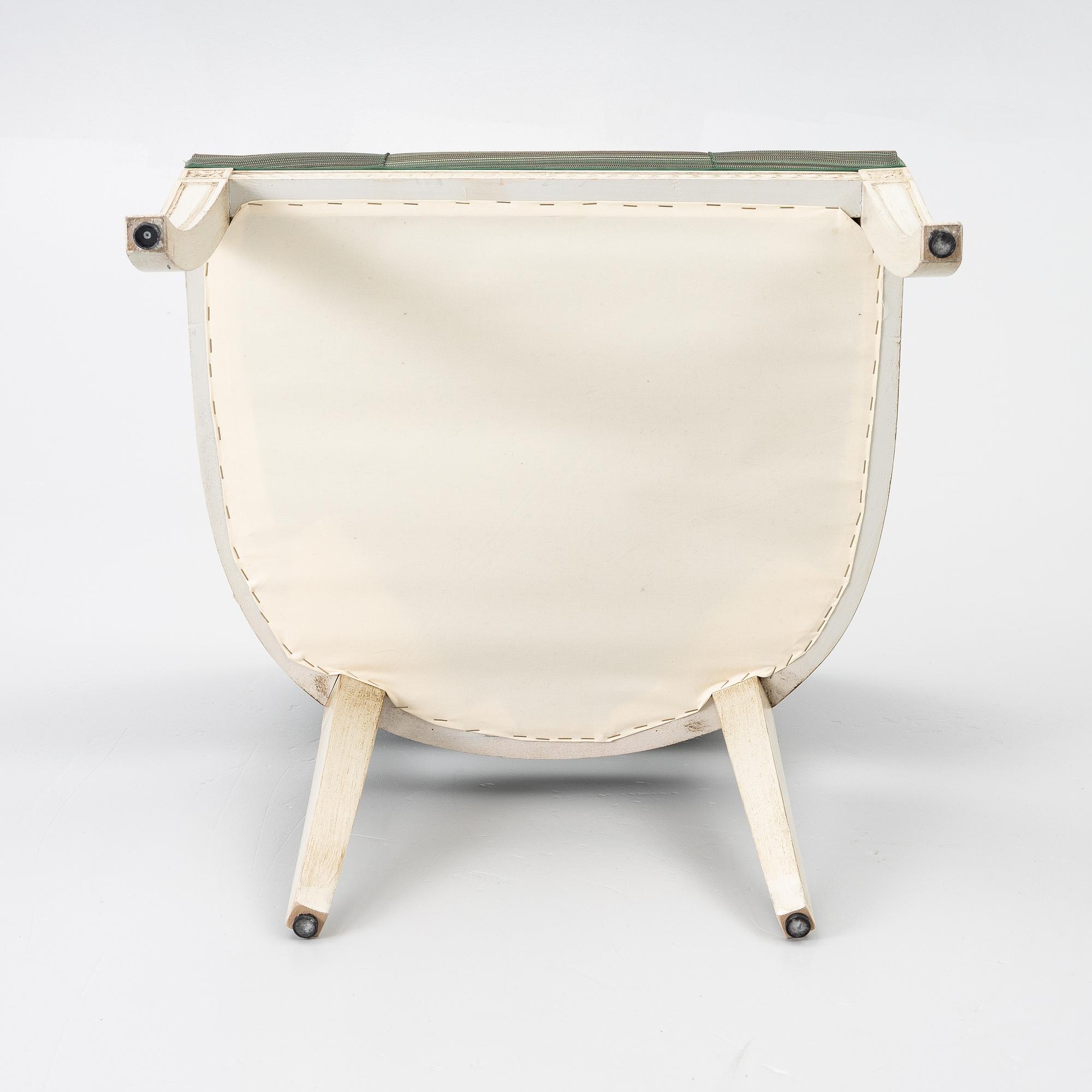 Three late-Gustavian style armchairs, late 20th Century.