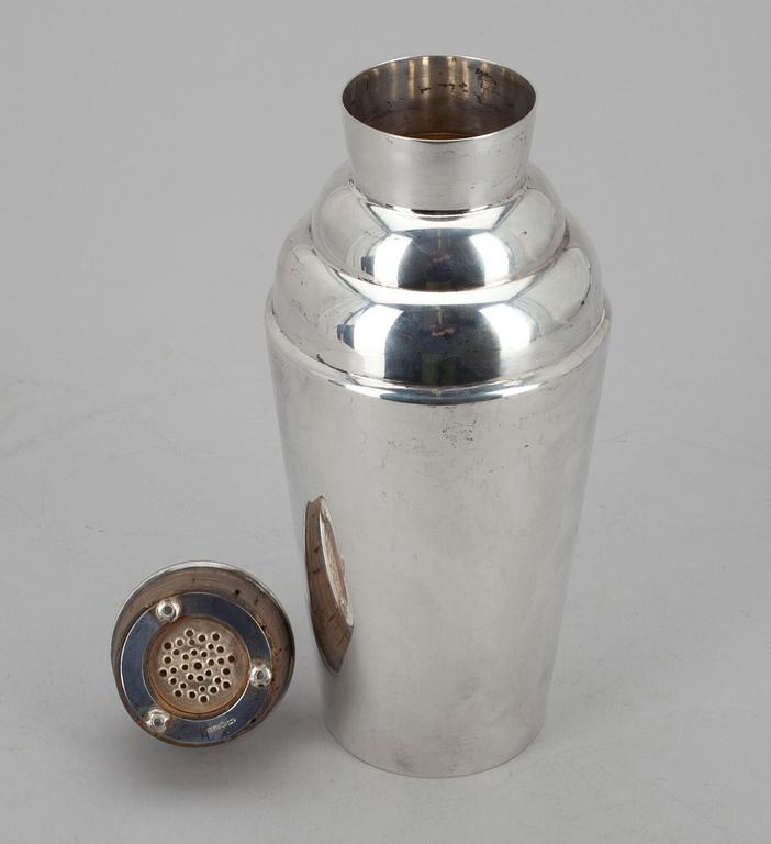 COCKTAILSHAKER, silver, Kultakeskus, Tavastehus 1950, 427 g.