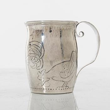 A silver mug, Swedish import mark Axel Larson, Helsingborg 1921.