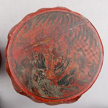 PIEDESTALER, 1 par, ostindiska, 1800-/1900-tal.