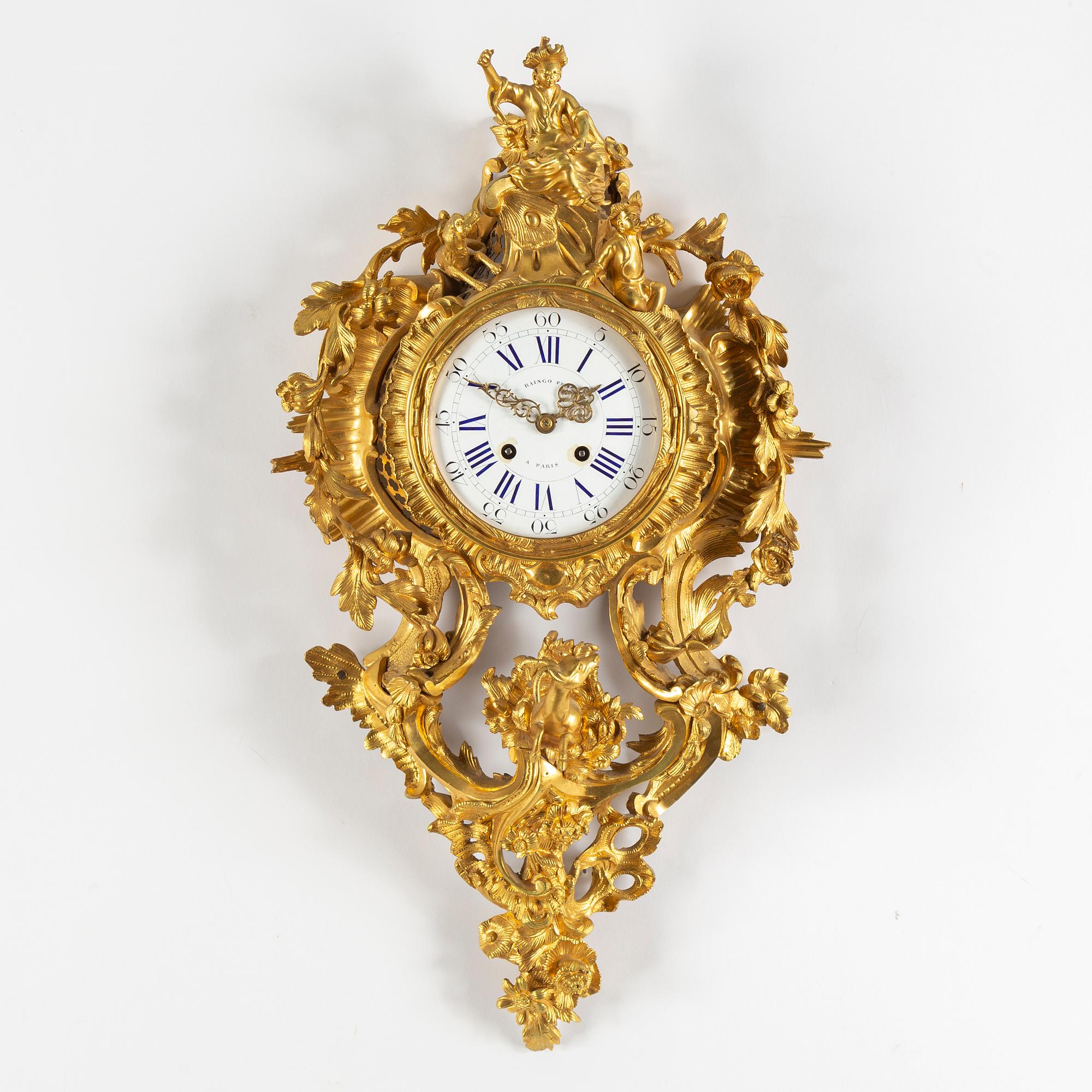 A Raingo Frères Louis XV-style wall clock, 19th C.