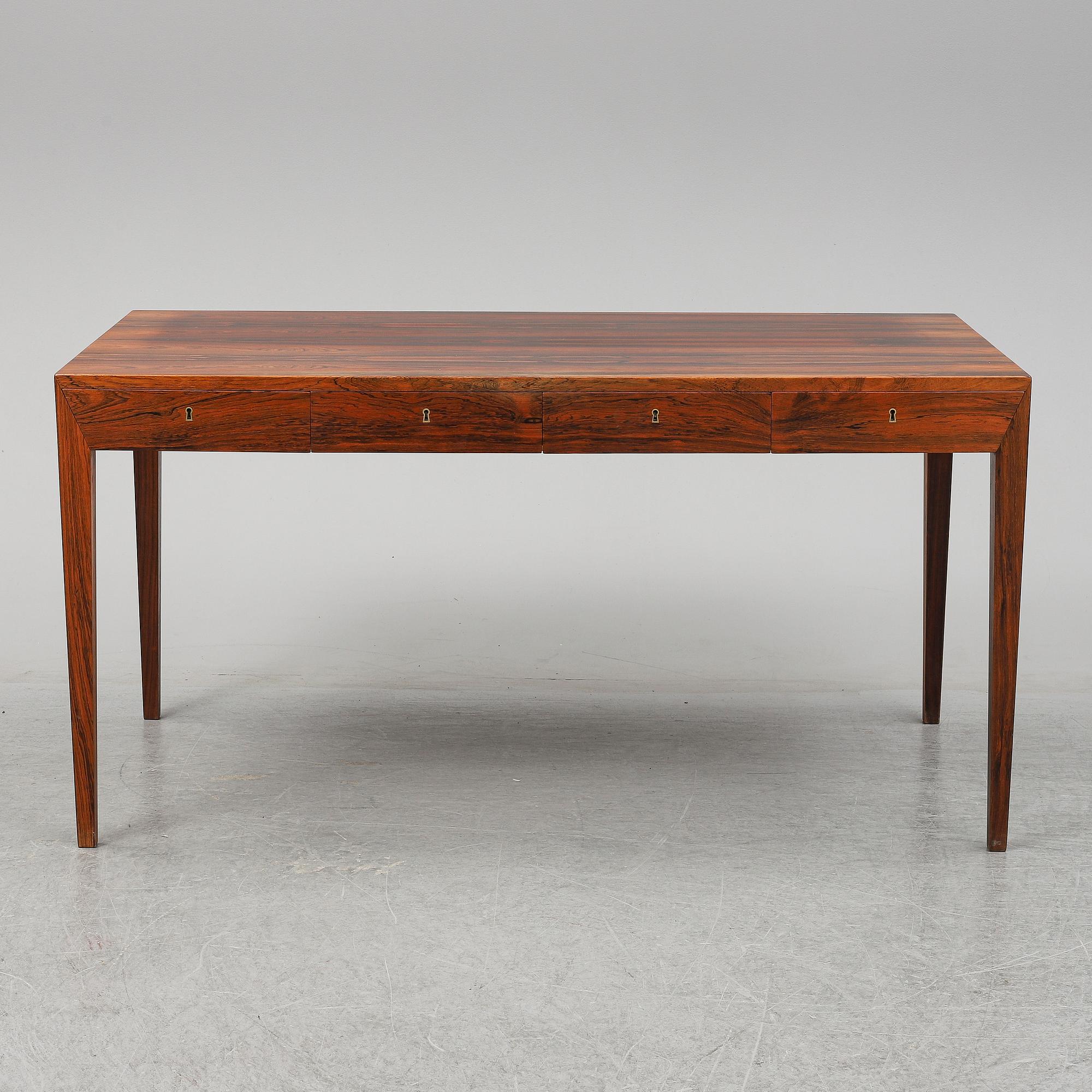 Severin Hansen, a 1950'-60's palisander desk, Haslev Møbelfabrik, Denmark.