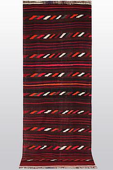Matta, semiantik, kelim Kashghai, ca 360 x 138 cm.