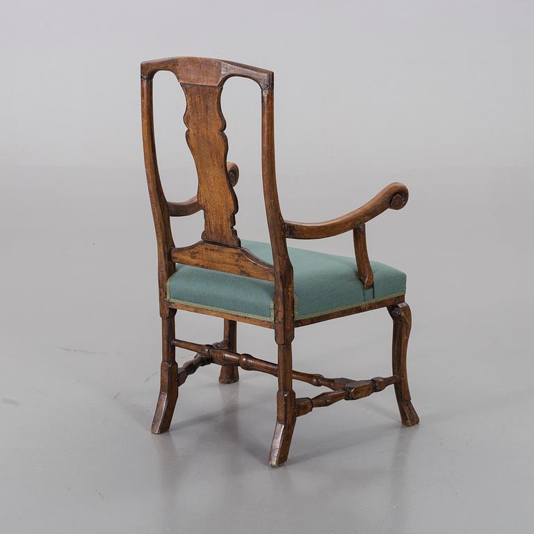 A late Baroque arm chair mid 1700.