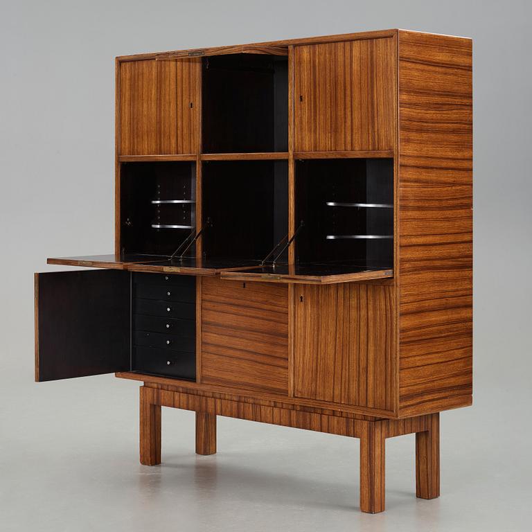 Erik Lund, a zebrano venereed cabinet, Georg Ryman Snickeriverkstäder for the 1930 Stockholm Exhibition.