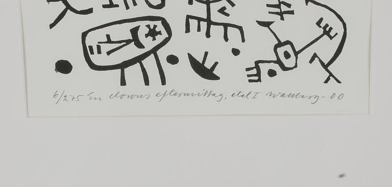 BENGT WALLBERG, grafiskt blad, signerad i trycket. Daterad - 00. Numrerad 6/275.