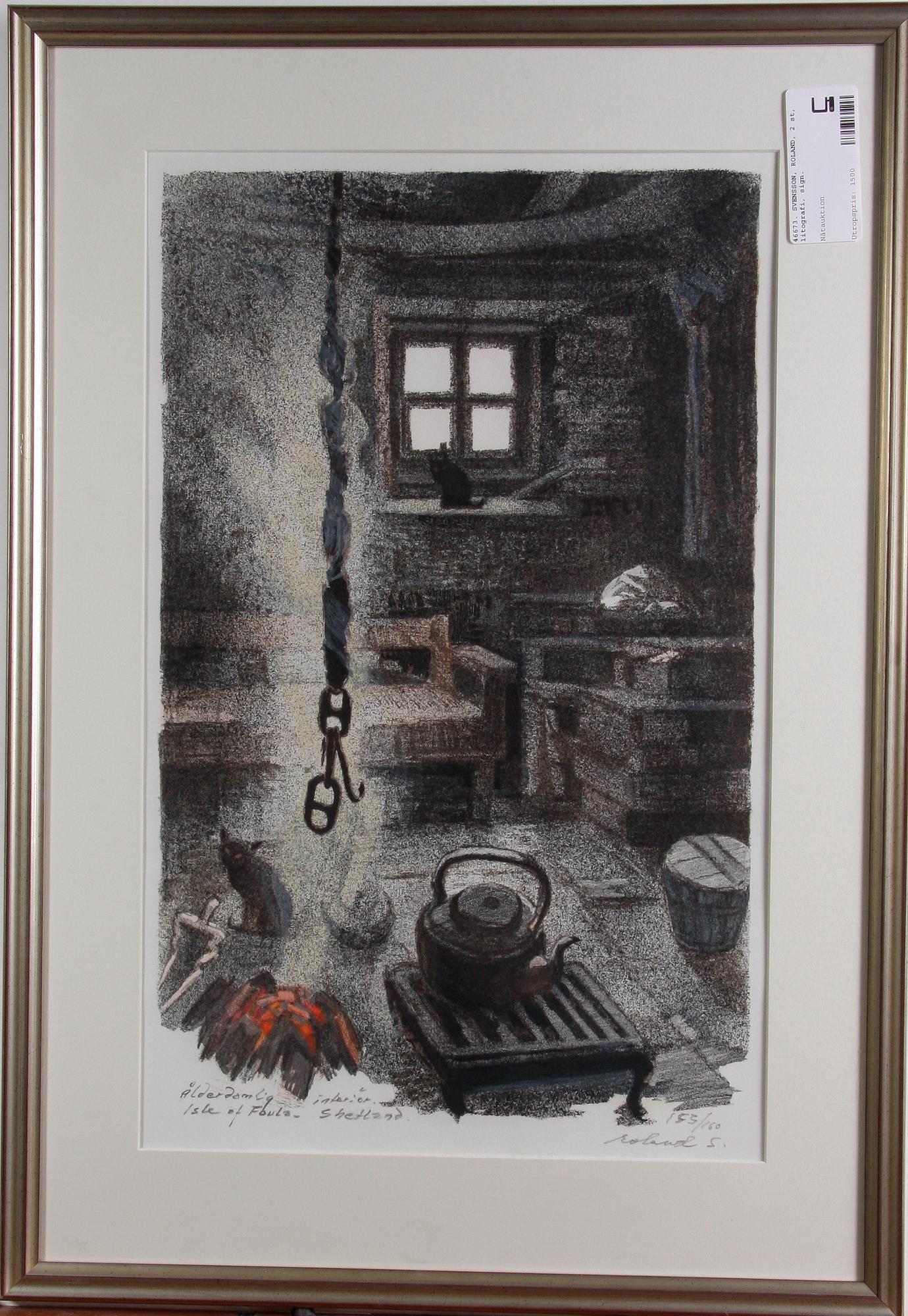 SVENSSON, ROLAND, 2 st, litografi, sign.