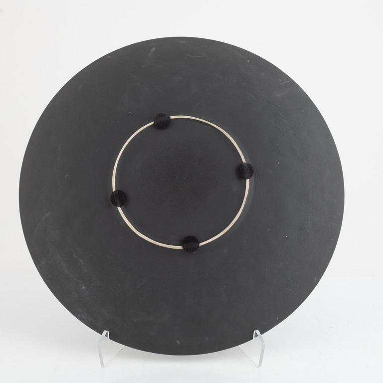 Anna Elzer Oscarson, a lidded vase and charger, 'Dusty Diamonds'.