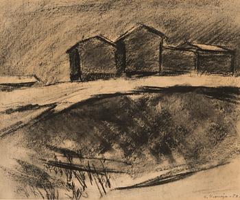 VEIKKO VIONOJA, charcoal, signed and dated.