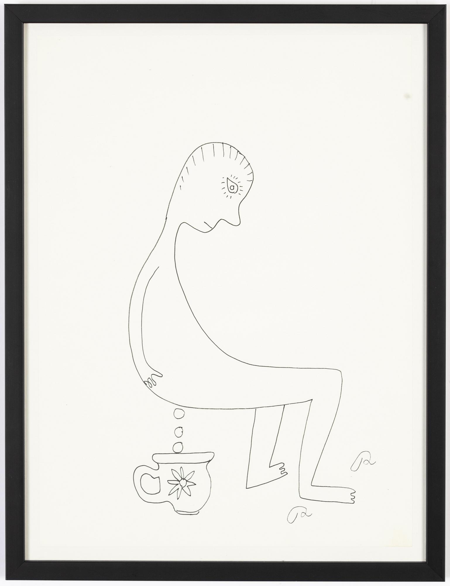 Roger Risberg, indian ink drawing, signed. Executed in 2008.