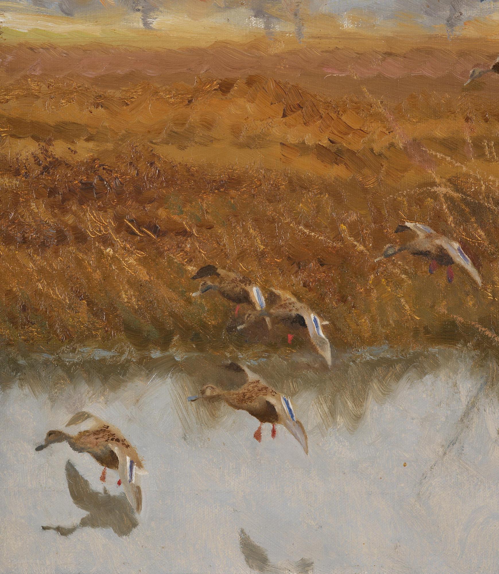 Bruno Liljefors, Flying ducks.