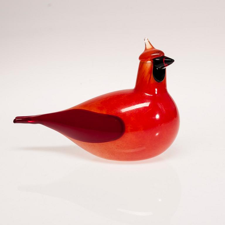 FIGURIN, glas, "Kardinaali", signerad O. Toikka, Nuutajärvi. Modellen formgiven 1972.