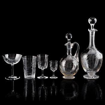 A cut glass service, 20th Century.  (62 pieces).