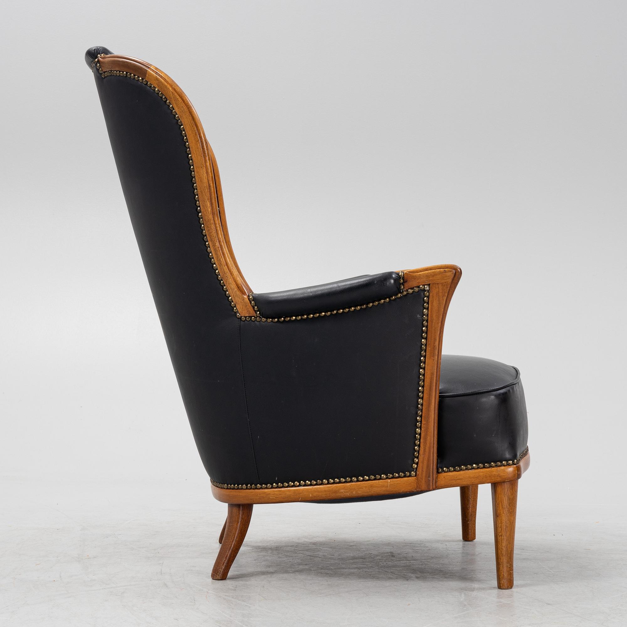 Carl Malmsten, a mahogany 'Vår Fru' armchair, Bodafors, 1964.