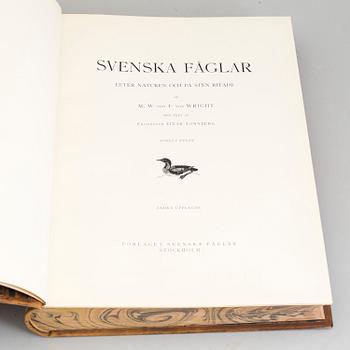 Three volumes, Swedish Birds, by M.W and F von Wright, 1927 and 1929.