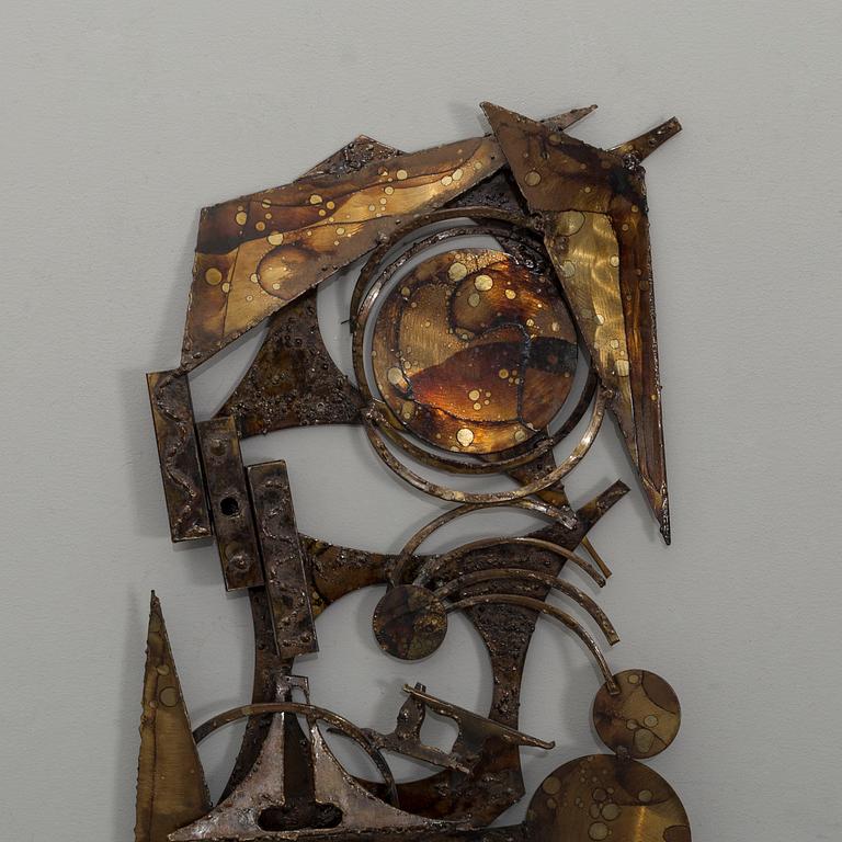 HENRIK HORST, väggskulptur, metall, signerad, 1960-70-tal. Danmark.