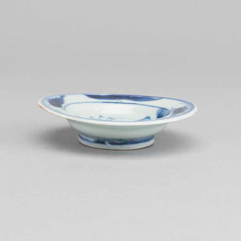 A Chinese Qing Dynasty  blue and white porcelain plate.