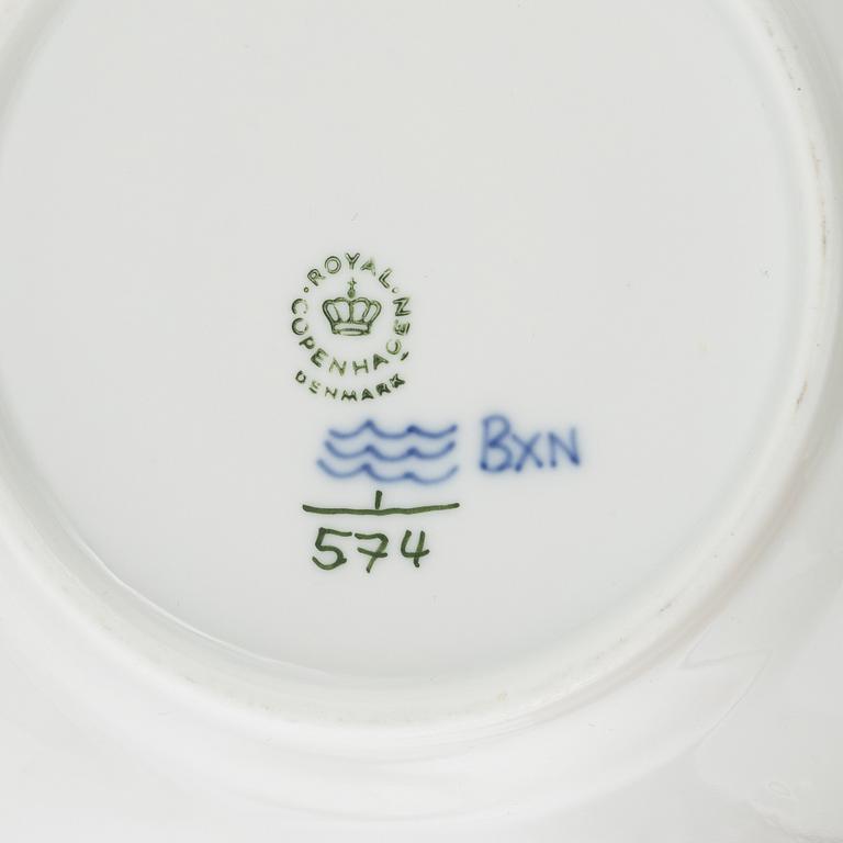 A 26-piece porcelain coffee sevice, half lace 'Musselmalet', Royal Copenhagen, Denmark.