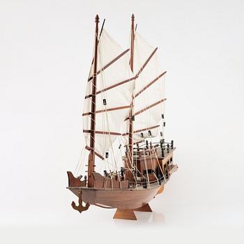 A model of a Chinese Junk, 20th Century.