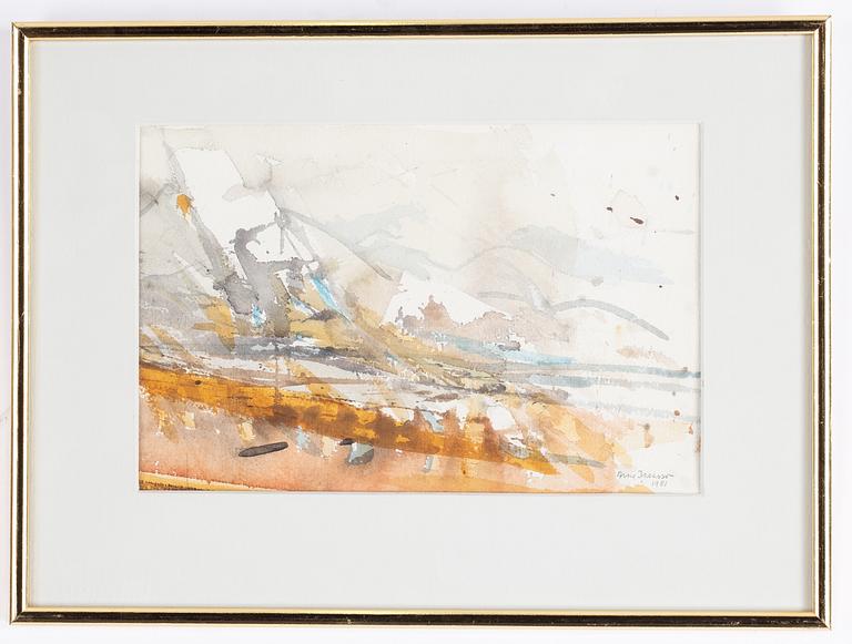 Arne Isacsson, watercolour, signed and dated 1981.