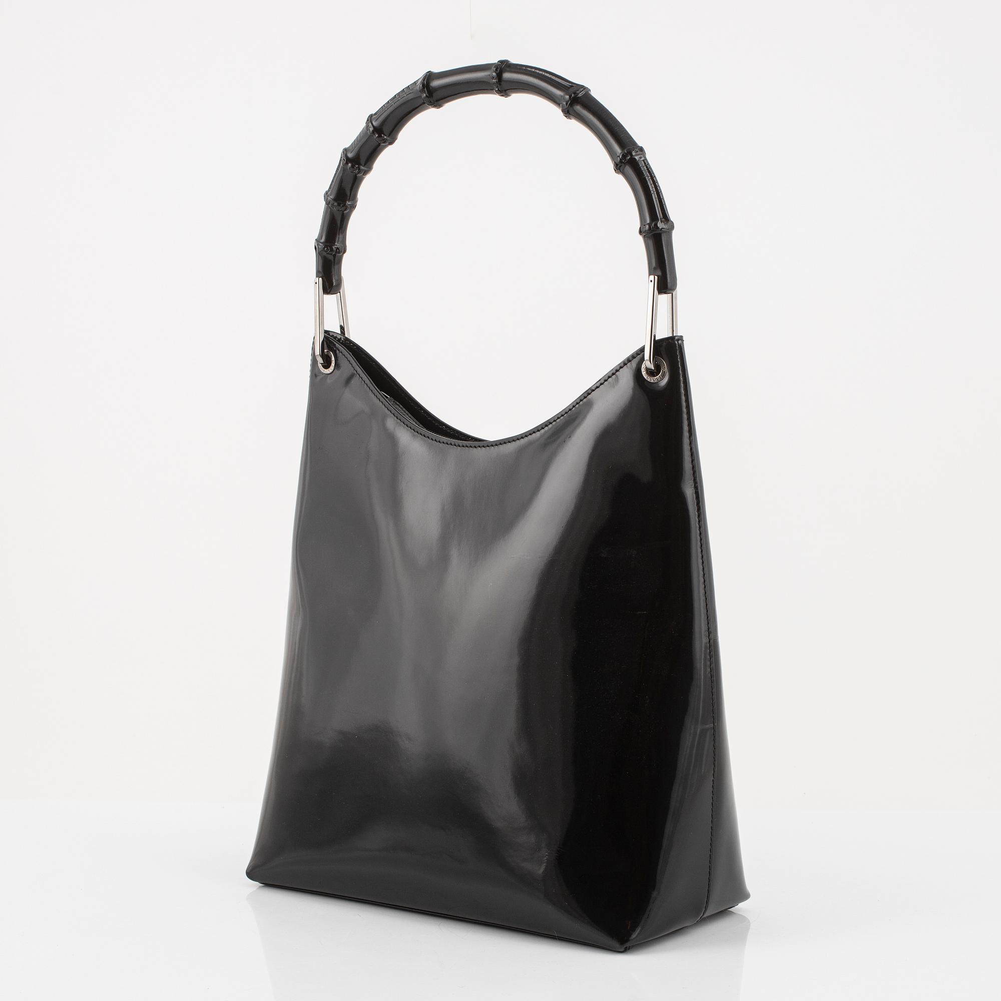 Gucci, a black leather 'Bamboo' bag.