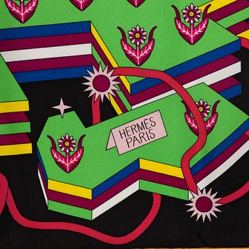 Hermès, a 'La Source de Pegase' silk scarf.