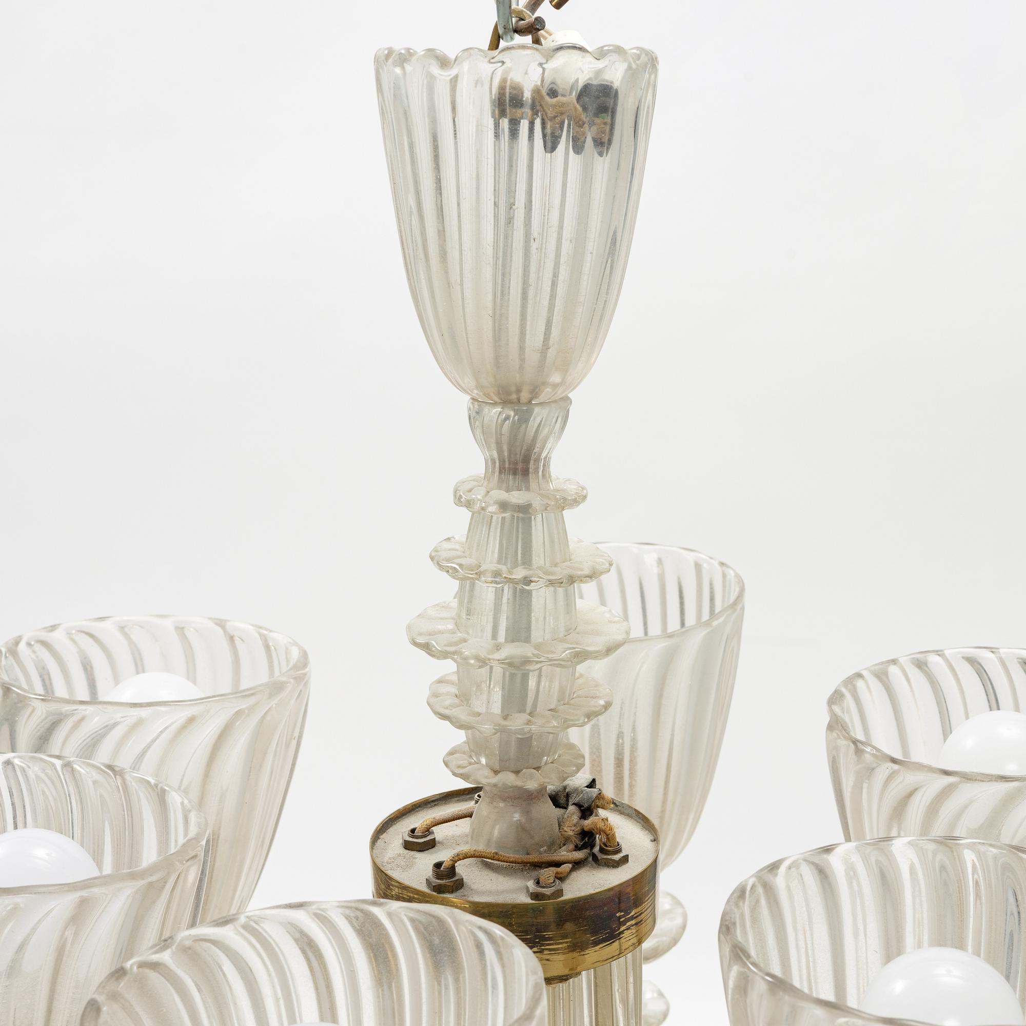 A venetian style glass ceiling lamp, 20th century.