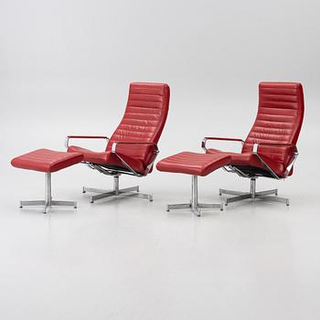 Pair of armchairs with footstool, “Vitesse”, Bolia.