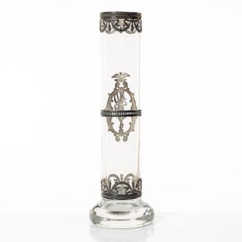 Vase, glass and silver plate, Topazio Casquinha, Portugal.