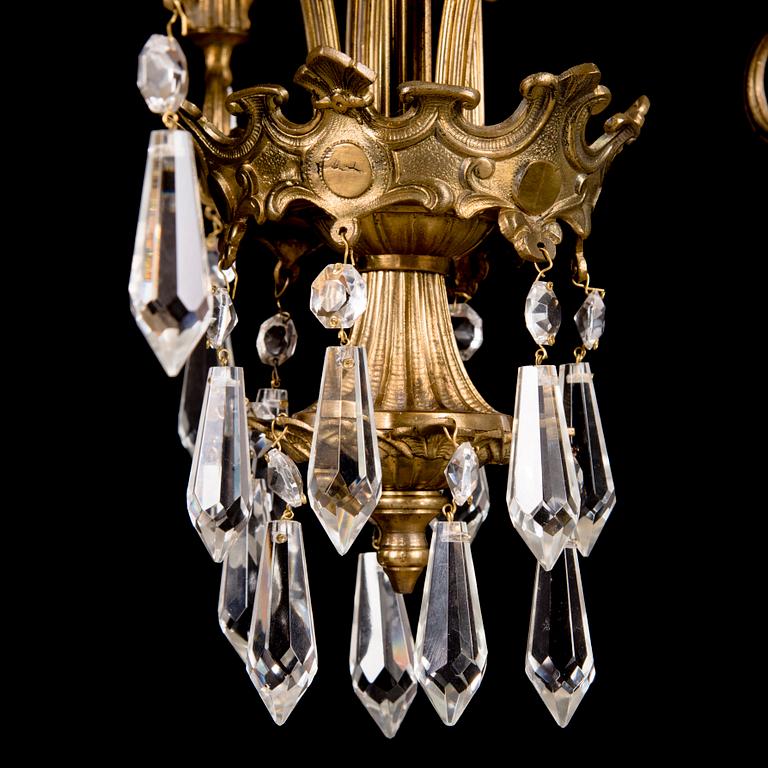 A late 19th century candle chandelier.