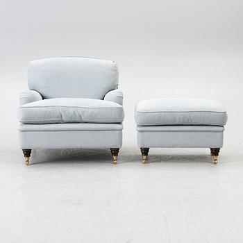 Fåtölj med fotpall, Howard-modell, Jio Möbler, 2010/2020-tal.