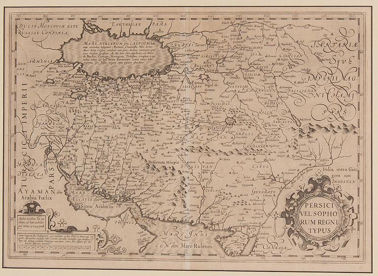 Karta, av Gerhard Mercator,  troligen 1600-tals avdrag.