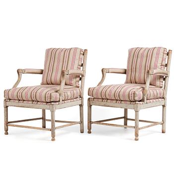 51. A pair of Gustavian armchairs.