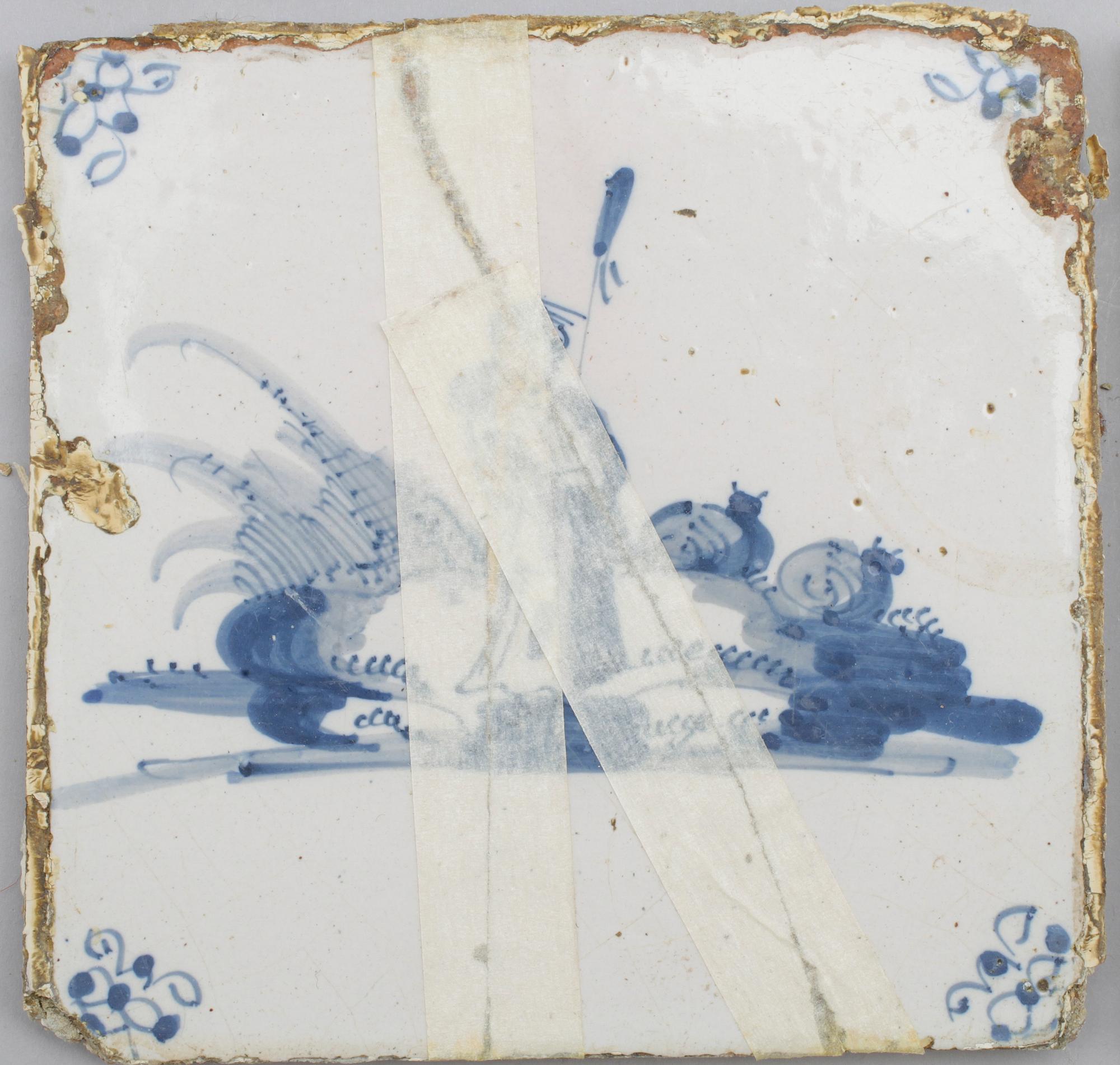 KAKELPLATTOR, ca 50 st, Delft, sannolikt 1700-tal.