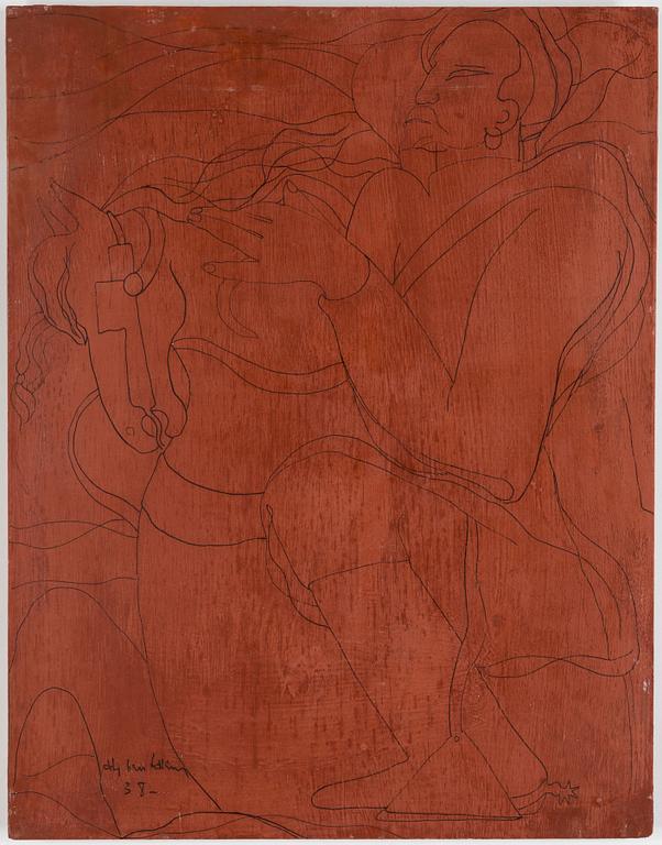 ALY BEN SALEM, oil on panel, signed nad dated -38.