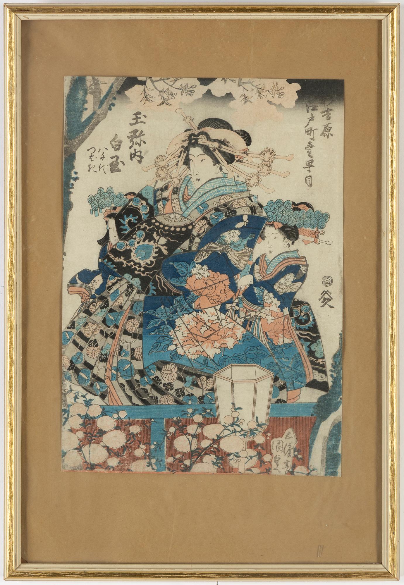 UTAGAWA KUNIYOSHI (1797/98-1861), and UNKNOWN ARTIST, two coloured woodblock prints, Japan, 19th century.