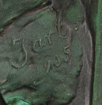 OTTO JARL, brons, sign o dat 1905 i godset.