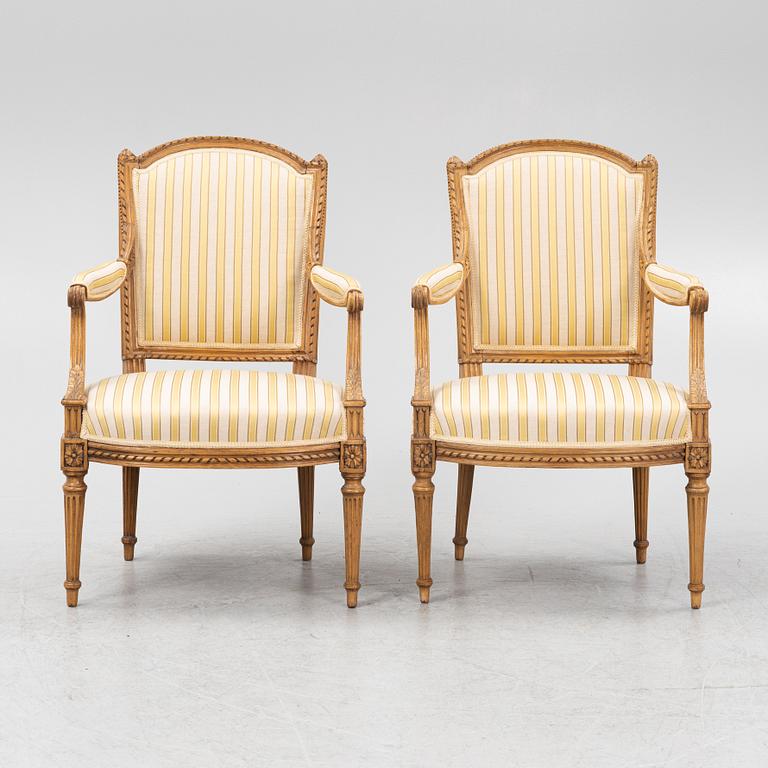 A pair of Louis XVI-style chairs, late 19th Century.