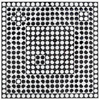 A Victor Vasarely porcelain wall relief by Rosenthal.