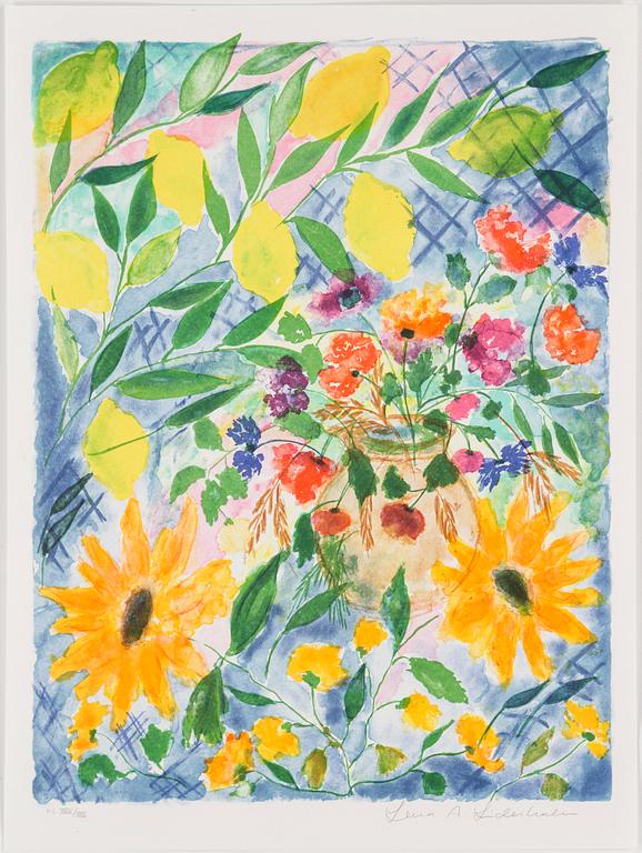 LENA LINDERHOLM, färglitografier, 2 st ur mappen "Livets Fröjder", signerade Lena A Linderholm och numrerade HC XXIV/XXV.