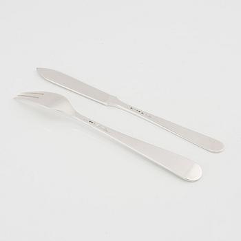 Wiwen Nilsson, cutlery 24 pcs silver, Lund 1937 - 1971.