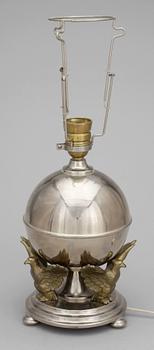 BORDSLAMPA, metall, Art Déco, 1900-talets första hälft.