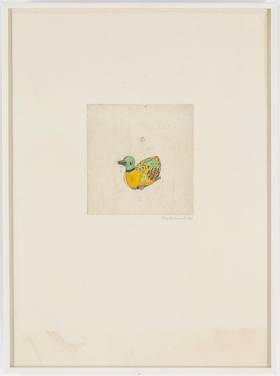 STEN EKLUND, etching with watercolour, signed and dated 1978.