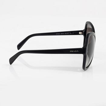 Prada, a pair of black sunglasses.