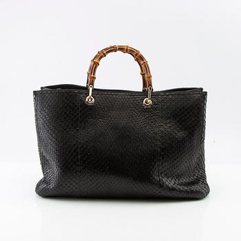 Gucci, bag, "Python Bamboo Shopper Tote".